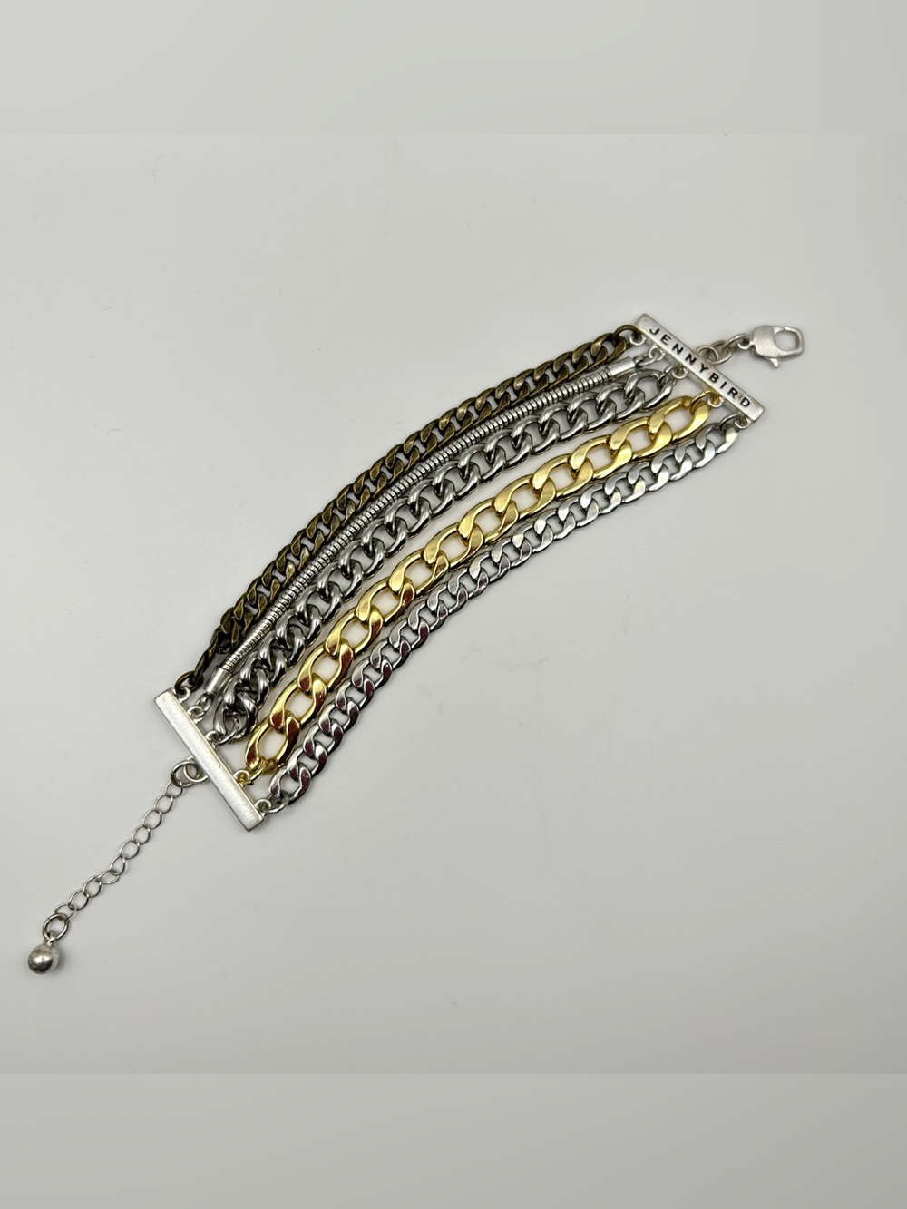 Jenny Bird Austin Cuff Mixed Metal Stacked Layered Chain Bracelet